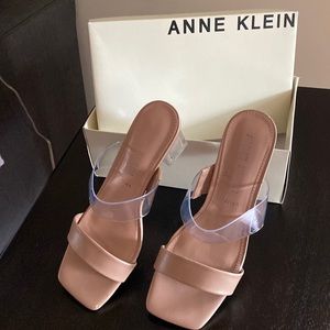 Anne Klein dress sandal; Natural color ; 2 inch heel
